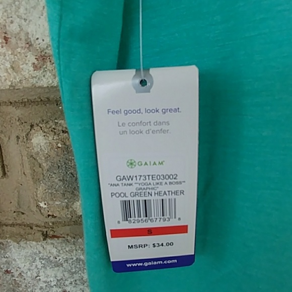 Gaiam, Green, "Ana" Tank, "Yoga Like A Boss" - Picture 4 of 4